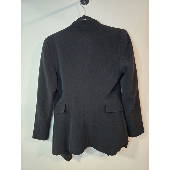 Zara Women's Black Asymmetrical Open Front Blazer Jacket Size‎ M Academia Work - Picture 3 of 3